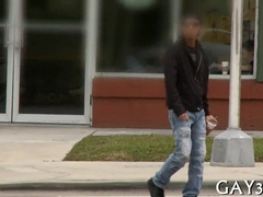 Watch this muscular hunk get boned hard in this steamy interracial scene