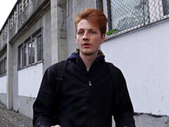 Skinny ginger riding a guy's stiff penis in POV