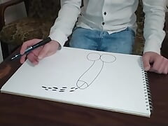 Stepdad Catches Stepson Drawing a Penis and Makes Him Ride His Thick Cock Bareback