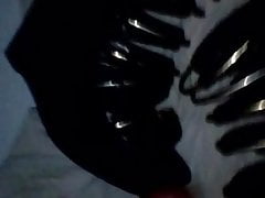 Cogiendome plataformas negras My sister's wedges shoejob cum