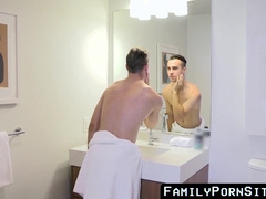 FamilyPornSite.com - Daddy's lusty raw anal workout with stepson's ass