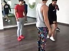 The group of the clown dancing