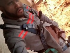 Solo guy in construction gear gets off with his PPE