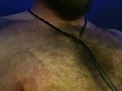 sniffing poppers from the brown bottle drooling