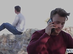 Twink sucks a cock while getting stuffed