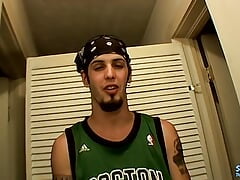 Straight thug Alex wanks his massive hairy cock solo
