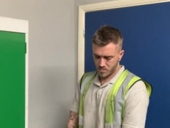 Engineer stroking at work