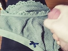 Wearing my roommate leggings and through panties cumshot