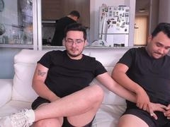 My unfaithful husband cooks while I get down with his best friend - intense sex with a messy finish