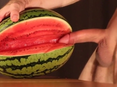 water melon cum - fucking a melon and cumming 6