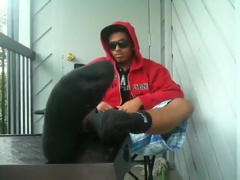 Gay black boy shows feet