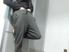 Jacking, cum in hand, gay jerking off