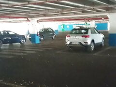 Jerking and cum in Decathlon parking