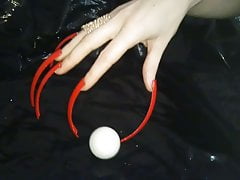 Lady L sexy extreame red nails (video short version)