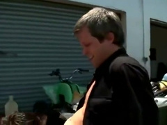 Biker boy dares gay to suck him outdoor