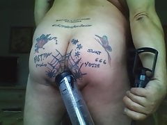 Pierced, tattooed and pumped asspussy
