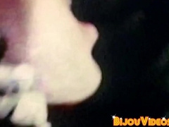 Bearded vintage homo strokes his dick then swallows an awesome cock