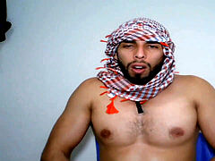 red-hot Arab bear wanks off and shoots