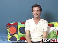 Interviewed twink Timo Garrett wanking off before cumshot