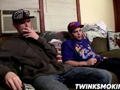 Uber-Sexy Youngsters Drac And Nolan Fapping Off While Smoking Cigars