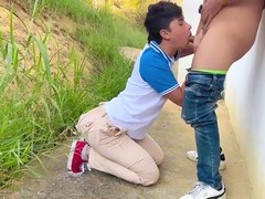 Road trip with beautiful young man Dilan Castro ends in a hot gay creampie