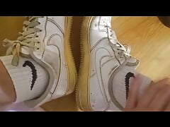 Double cumshot anal fun with my Nike foot