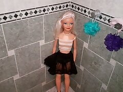 Golden shower given to little Lily in my bathroom