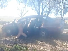Masturbating outside while cars drive past