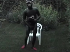 Dude wrapped in latex