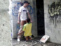 Footballers suck his partner in discrete place