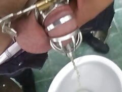 Peeing with chastity