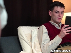Lane Colten shows Tyga Knottz how altar boys worship big cock in the dorm