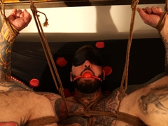 Obedient male lets both partner tear through his ass in a sexy maledom