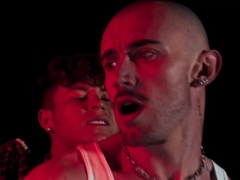 Bald dude enjoys midnight anal pleasures with a random male