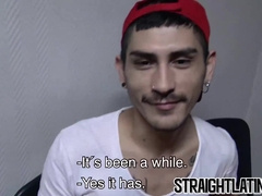 Straight Latino guy ravaged by tattooed jocks in threesome