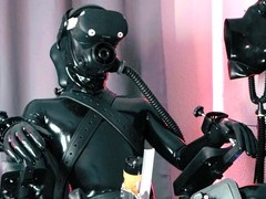 Bdsm milked orgasm, rubber gimp bondage, twink rubber bondage