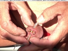 Today I Put A Small Clamp In My Urethra. Then I Stuck Two Needles Through The Glans And Through The Clamp In My Piss Hol