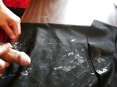 Ruined Peplum Secretary Skirt Covered in Thick Layers of Cum