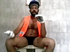 Hairy man saliva fetish