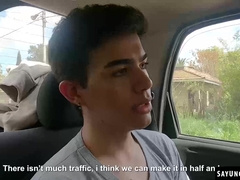 Tony Elliot let his hot driver Uriel Simon fuck him hard in the car