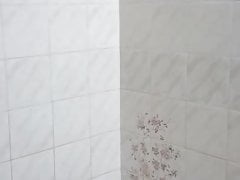 Fast masturbation in the bathroom.