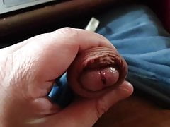 Rolling foreskin wank and precum