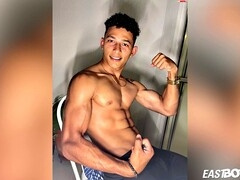 Hot Latino stud Marcus Brown flexes his ripped muscles