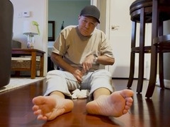 The aroma of my socks and feet will turn you on, getting me hard