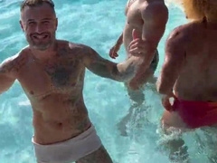 MATES HAVING AN INTERCOURSE IN THE POOL IN FRONT OF THE RIVER