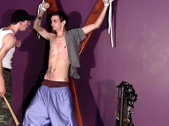 He got caught and now he finds himself bound and used