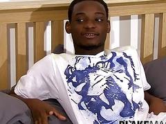 Amateur black guy from UK jerks himself off hard on cam