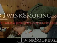 Heavy smoker buddies enjoy swapping smoke and sucking cock