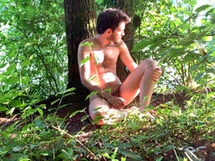 My friend dared me to jerk off outdoor and recorded me