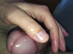 Large spunk flow after edging my giant knob